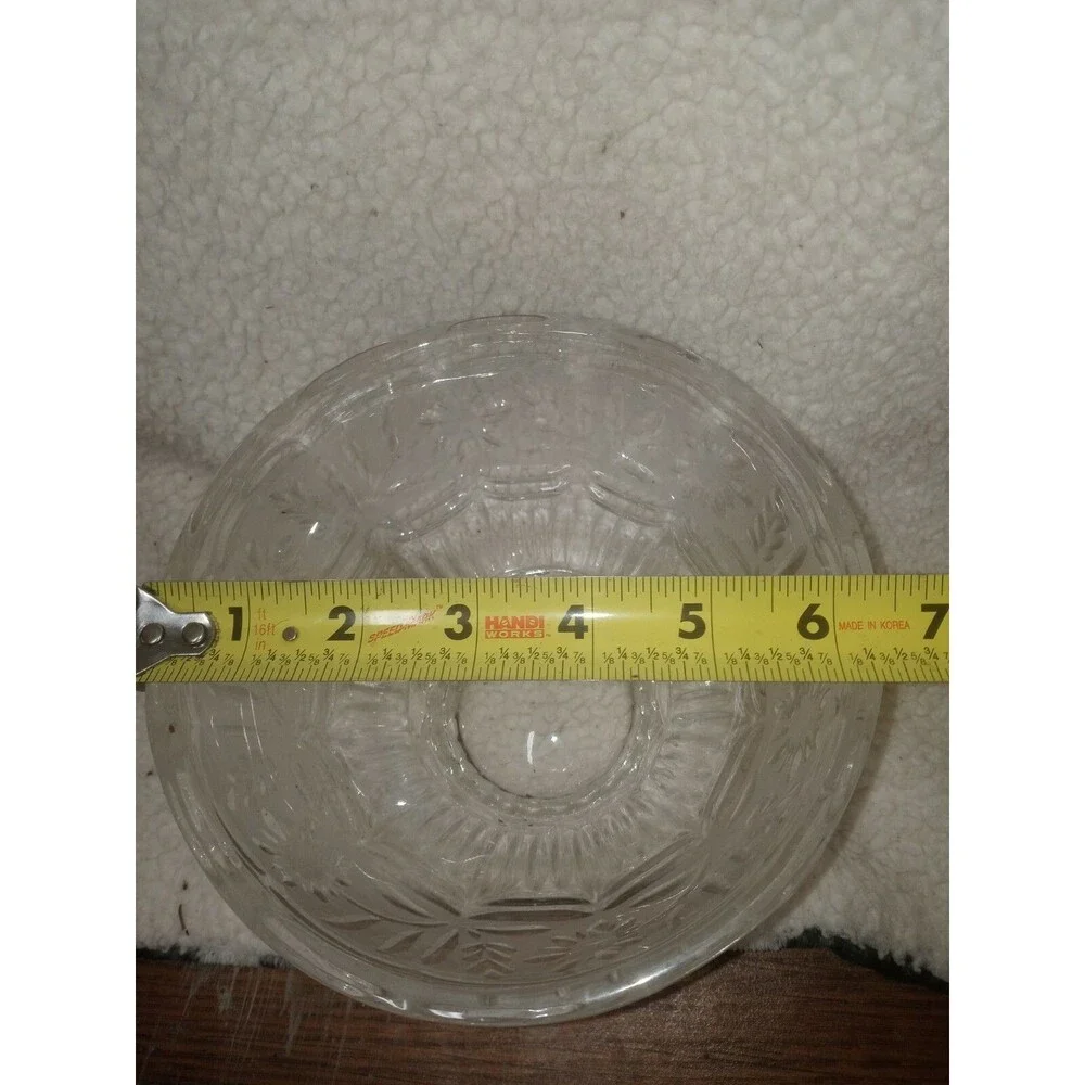 Vintage Floral Glass Bowl Trinket Candy Dish Cottagecore Elegant Grannycore